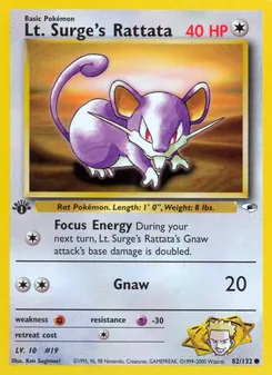 Lt. Surge's Rattata, Gym Heroes 82