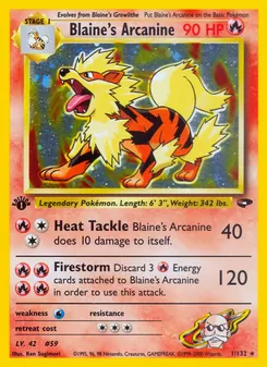 Matching English Blaine's Arcanine card