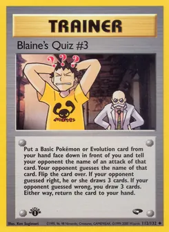 Matching English Blaine's Quiz #3 card