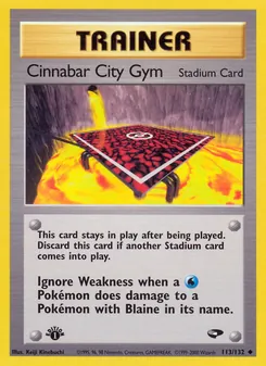 Matching English Cinnabar City Gym card