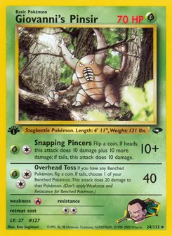 Matching English Giovanni's Pinsir card