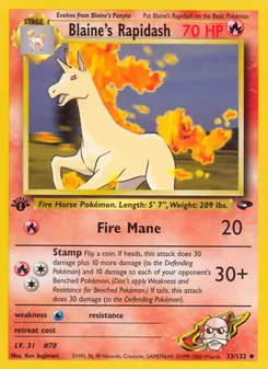 Matching English Blaine's Rapidash card