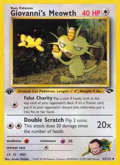 Matching English Giovanni's Meowth card
