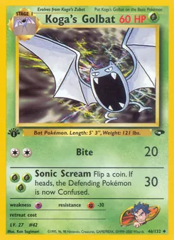 Matching English Koga's Golbat card