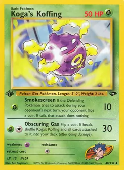 Matching English Koga's Koffing card