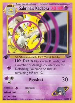 Matching English Sabrina's Kadabra card