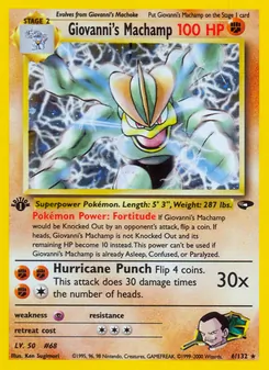 Matching English Giovanni's Machamp card