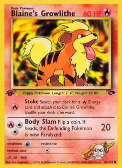 Matching English Blaine's Growlithe card