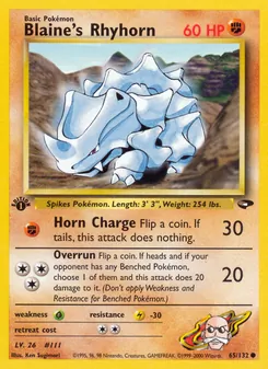 Matching English Blaine's Rhyhorn card