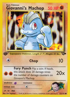 Matching English Giovanni's Machop card
