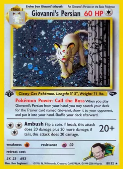 Matching English Giovanni's Persian card