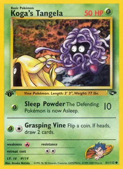 Matching English Koga's Tangela card