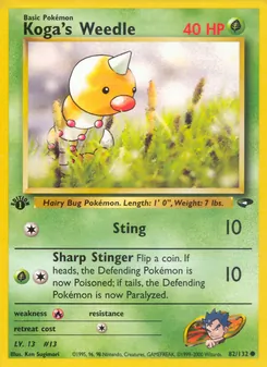 Matching English Koga's Weedle card