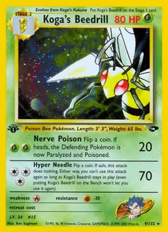 Matching English Koga's Beedrill card