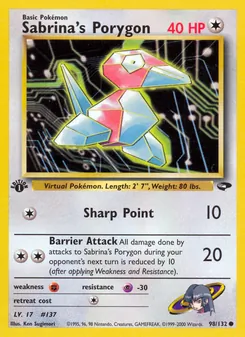Matching English Sabrina's Porygon card