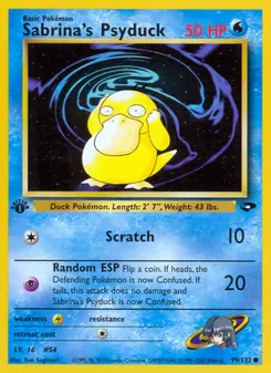 Matching English Sabrina's Psyduck card