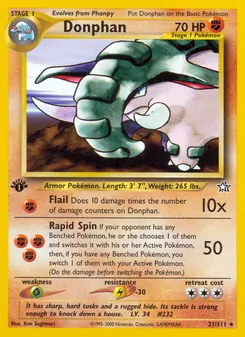 Matching English Donphan card