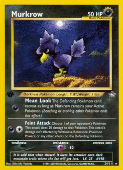Matching English Murkrow card