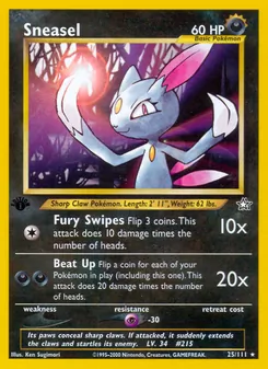 Matching English Sneasel card
