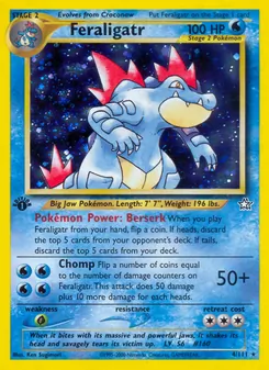 Matching English Feraligatr card
