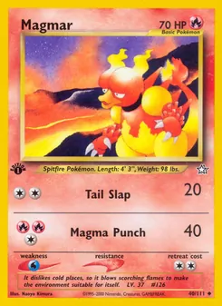 Matching English Magmar card