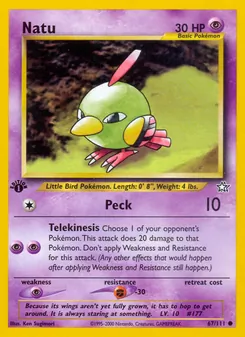 Matching English Natu card