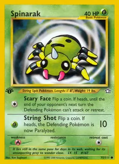 Matching English Spinarak card