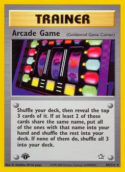 Matching English Arcade Game card