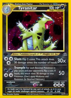 Matching English Tyranitar card