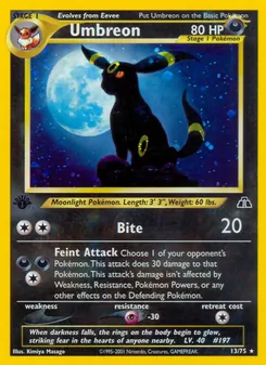 Matching English Umbreon card
