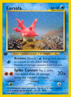 Matching English Corsola card