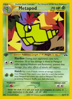 Matching English Metapod card