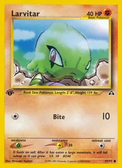 Matching English Larvitar card