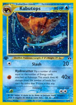 Matching English Kabutops card