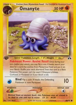 Matching English Omanyte card