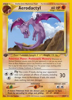 Matching English Aerodactyl card