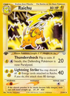 Matching English Raichu card