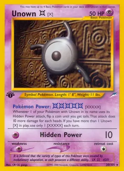 Unown [X], Neo Destiny 30