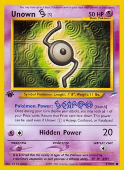 Unown [S], Neo Destiny 87