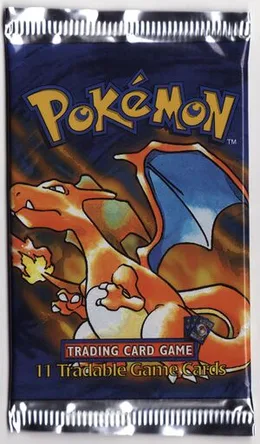 Base Set booster pack, Charizard, printed